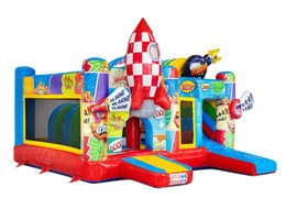 Czerwony niebieski żółty rakieta bomba temat komiksowy multiplay