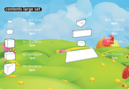 Zawartość dużego zestawu Softplay w tematyce słodyczy kup online