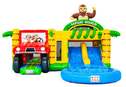 Kup Multiplay Dubbelslide Zamku dmuchanego w temacie safari gorilla w JB