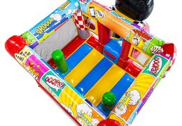 Kup zamek dmuchany Midi Bounce z projektem komiksowym, idealny dla wynajmujących