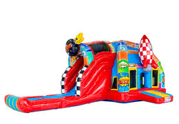 Komiksy przedstawione na poduszce powietrznej - Zamek dmuchany A-frame Super Comic dostępny w JB Inflatables