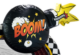 Wyróżniający się nadmuchiwany tor przeszkód w żywym stylu komiksowym