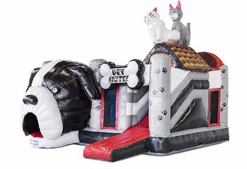 Nadmuchiwany leżaczek z motywem zwierzęcym ze zjeżdżalnią dla dużych psów na sprzedaż dla dzieci