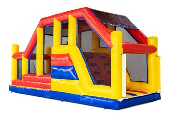 Czerwono-żółto-niebieski moduł toru przeszkód base jump