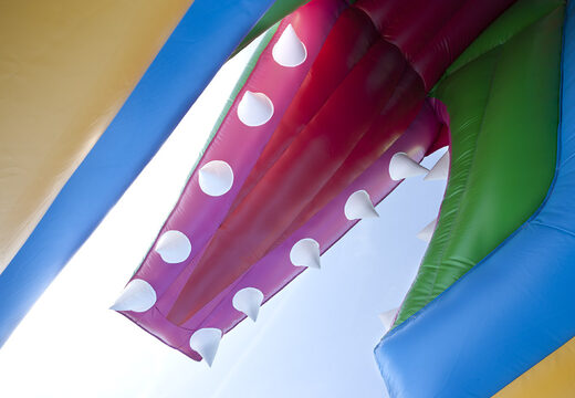 Zamów nadmuchiwaną wielofunkcyjną zjeżdżalnię z motywem krokodyla z brodzikiem, imponującym obiektem 3D, świeżymi kolorami i przeszkodami 3D dla dzieci. Kup nadmuchiwane zjeżdżalnie online w JB Dmuchańce Polska