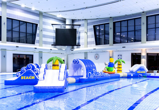 Kup teraz podwójny tor przeszkód rozbudowana atrakcja wodna dla dzieci z motywem surfera. Zamów online dmuchane tory wodne które przyciągną wzrok klientów od JB Dmuchance