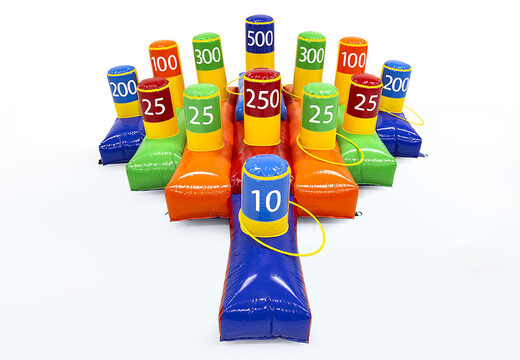 Do kupienia kolorowa dmuchana gra w rzut krążkiem do pachołków. Oryginalne starannie wykonane dmuchane gry i plansze na imprezy tematyczne od JB Dmuchance