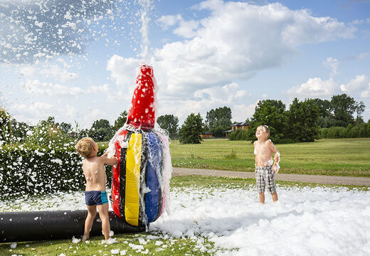 Na sprzedaż kolorowa dmuchana armatka pistolet do piany dla dzieci.Zamów dmuchane obiekty do ciekawych zabaw od producenta JB Dmuchance