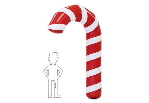 Kup bezpośrednio 3,5 metrowy dmuchany czerwono biały lizak pałeczka choinkowa dekoracja do postawienia na dachu budynku. Zainwestuj w wytrzymałe dekoracje świąteczne do parków rozrywki tylko od JB Dmuchance 