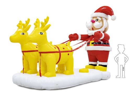 Na sprzedaż dmuchane sanie z reniferami i mikołajem dekoracja w motywie świątecznym. Zamów online sprawdzone dmuchańce na Boże Narodzenie od producenta JB Dmuchance