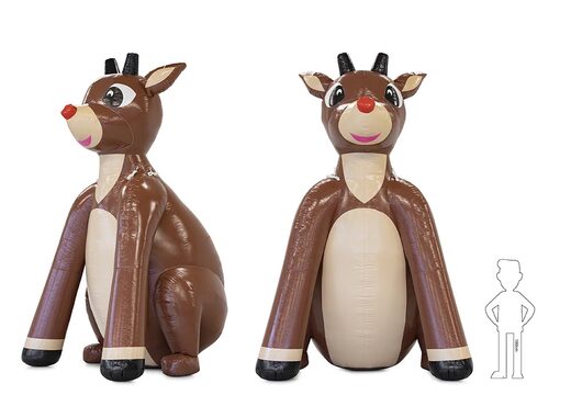  Na sprzedaż 5 metrowy dmuchany renifer do szybkigo rozłożenia przyciagająca wzrok dekoracja na święta bożeo narodzenia. Zamów online wytrzymały na warunki atmosferyczne dmuchany obiekt świąteczny od producenta JB Dmuchance