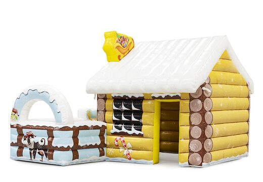 Do kupienia domek dmuchana chatka świętego mikołaja, z wnętrzem do dowolnej aranżacji.Zamów online dmuchane obiekty dekoracyjne od producenta JB Dmuchance