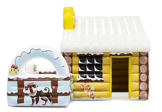 Do kupienia domek dmuchana chatka świętego mikołaja, z wnętrzem do dowolnej aranżacji.Zamów online dmuchane obiekty dekoracyjne od producenta JB Dmuchance