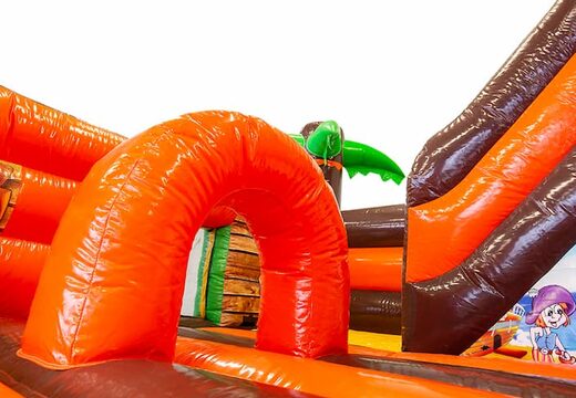 Odbijaj dmuchany zamek w pirackim stylu ze zjeżdżalnią, kup obiekt 3D na skaczącej powierzchni z zabawnym pirackim wzorem dla dzieci. Kupuj dmuchany zamek przez Internet w JB Dmuchańce Polska