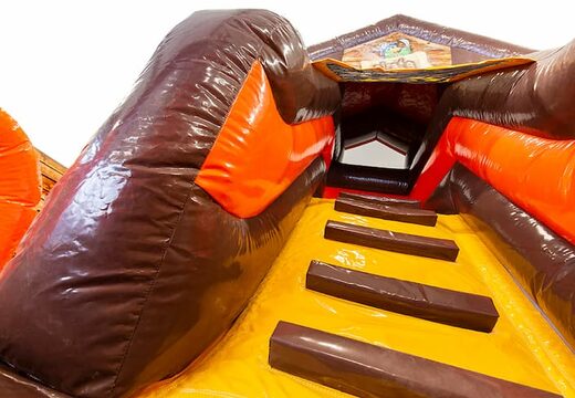 Kup wielofunkcyjny dmuchany zamek piracki Funcity ze zjeżdżalnią, obiekt 3D na powierzchni do skakania z zabawnym pirackim wzorem dla dzieci. Kup dmuchane zamki online w JB Dmuchańce Polska