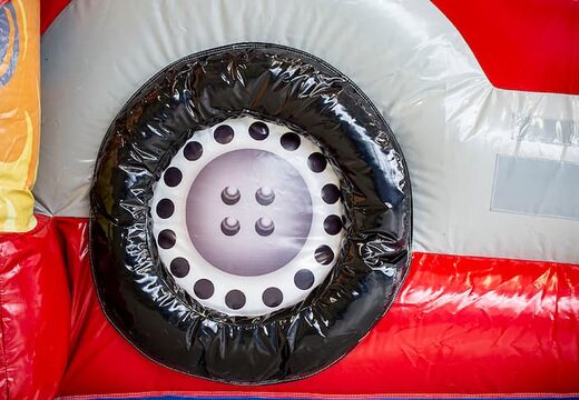 Zamów duży dmuchany, wielofunkcyjny dmuchany zamek dla straży pożarnej ze zjeżdżalnią w motywie Lego dla dzieci. Kup dmuchane zamki online w JB Dmuchańce Polska