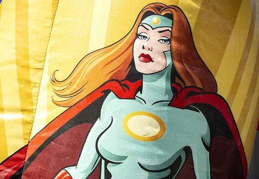 Zamów mini wielofunkcyjny dmuchany zamek z dachem w motywie superbohatera dla dzieci. Kup dmuchany zamek online w JB Dmuchańce Polska