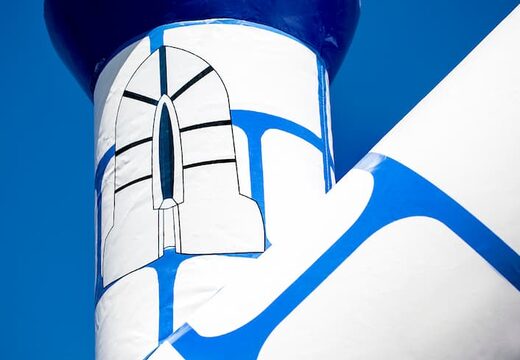 Kup standardowe dmuchany zamek z motywem rycerskim w niebieskim kolorze dla dzieci. Zamów dmuchane zamki online w JB Dmuchańce Polska