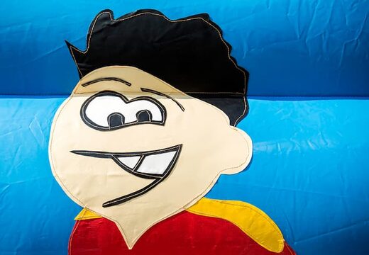 Kup standardowe dmuchany zamek w efektownych kolorach z dużym obiektem 3D z piłką nożną na wierzchu dla dzieci. Zamów dmuchane zamki online w JB Dmuchańce Polska