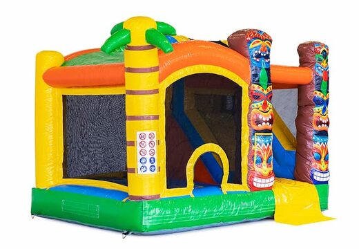 Kup nadmuchiwany Jumpy Happy Splash z wanną i z motywem tropikalnym Hawajów dla dzieci w JB Dmuchance.Kolorowy plac wodny dla dzieci z opcja skakania zamów online w JB Dmuchance