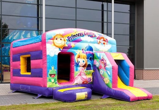 Kup maxi multiplay bounce house w motywie księżniczki ze zjeżdżalnią dla dzieci w JB Dmuchańce Polska. Zamów bounce house online w JB Dmuchańce Polska