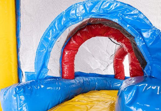 Kup mini dmuchany zamek dla wielu graczy w motywie imprezowym ze zjeżdżalnią dla dzieci. Zamów nadmuchiwane dmuchane zamki online w JB Dmuchańce Polska