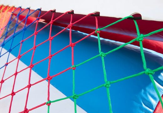 Średni dmuchany leżaczek wielozadaniowy w motywie wozu strażackiego ze zjeżdżalnią dla dzieci. Zamów nadmuchiwane leżaczki online w JB Dmuchańce Polska