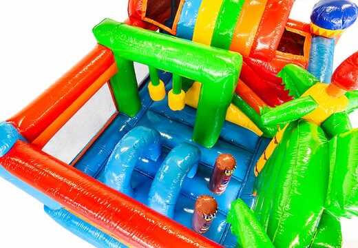 Kup średni nadmuchiwany, wielozadaniowy dmuchany zamek ze zjeżdżalnią w stylu Hawajów dla dzieci. Zamów dmuchane zamki do skakania online w JB Dmuchańce Polska
