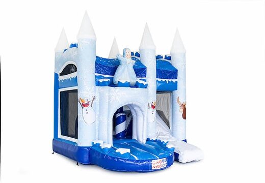 Na sprzedaż wielozadaniowy dmuchany plac zabaw ze zjeżdżalnią w klimacie krainy lodu dla dzieci.  Zamów trwałe skakańce online w JB Dmuchance