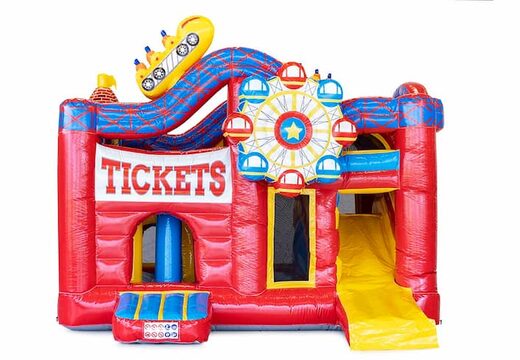 Kup średni dmuchany wielozadaniowy dmuchany zamek w stylu rollercoastera ze zjeżdżalnią dla dzieci. Zamów dmuchane zamki do skakania online w JB Dmuchańce Polska