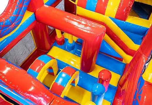 Średni nadmuchiwany leżaczek wielozadaniowy z motywem kolejki górskiej ze zjeżdżalnią dla dzieci. Zamów nadmuchiwane leżaczki online w JB Dmuchańce Polska