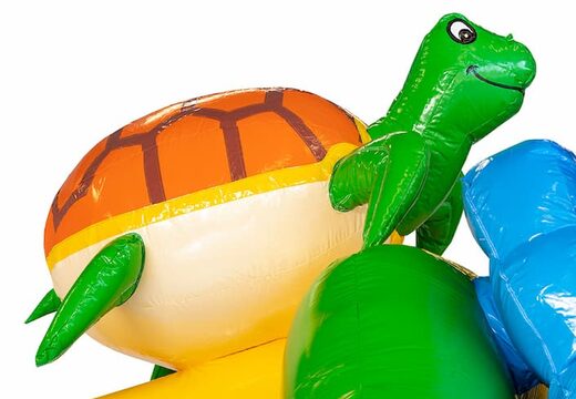 Zamów dmuchany zamek do skakania w stylu hawajskim dla dzieci. Dmuchane zamki ze zjeżdżalnią do kupienia w JB Dmuchańce Polska