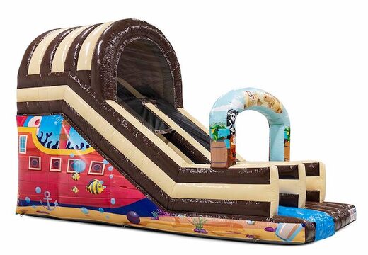 Opblaasbare glijbaan in piraten thema te koop voor kinderen