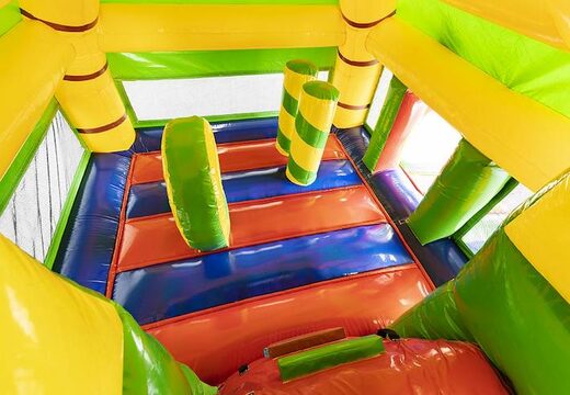 Kup dużą dmuchaną poduszkę powietrzną ze zjeżdżalnią w motywie krokodyla dla dzieci