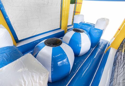 Zamów modułowy 19-metrowy tor przeszkód w stylu surfingu z dopasowanymi obiektami 3D dla dzieci. Kup nadmuchiwane tory przeszkód online już teraz w JB Dmuchańce Polska