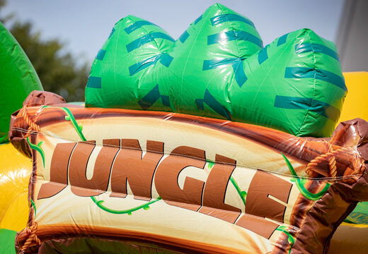 Zamów nadmuchiwaną poduszkę powietrzną super multiplay z motywem dżungli słonia i goryla dla dzieci