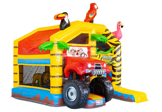 Sprzedam nadmuchiwany wielozadaniowy dmuchany zamek z dachem w motywie amazon safari dla dzieci