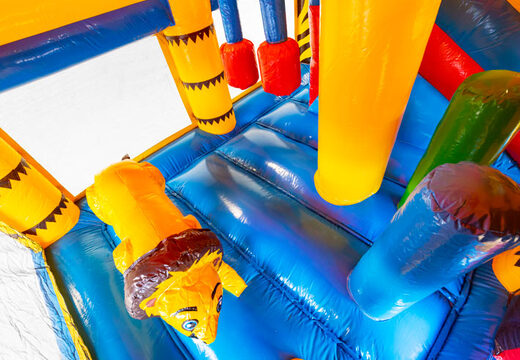 Na sprzedaż nadmuchiwany dmuchany zamek ze zjeżdżalnią i dachem w motywie amazon safari dla dzieci