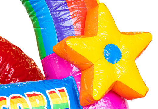 Zamów dmuchany zamek Mini Multiplay z motywem jednorożca dla dzieci. Kup dmuchane zamki do skakania w JB Dmuchańce Polska