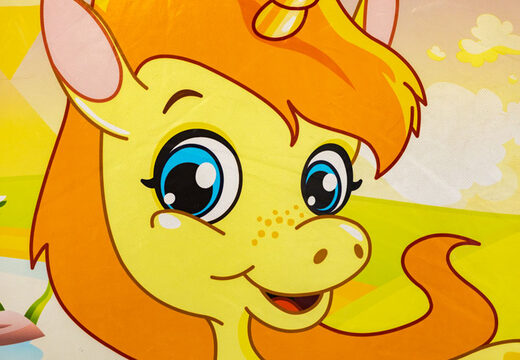 Zamów dmuchany zamek jednorożec Mini Multiplay dla dzieci. Nadmuchiwane bramkarze na sprzedaż w JB Dmuchańce Polska