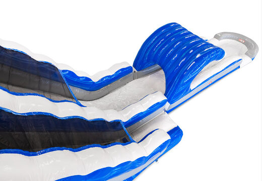 Zamów dmuchaną zjeżdżalnię w kolorze niebieskim, białym, srebrnym