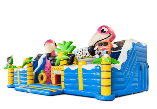 Zamów boczną niebieską zjeżdżalnię dmuchaną online