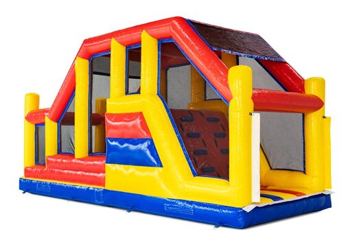 Czerwono-żółto-niebieski moduł toru przeszkód base jump