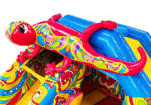 Duża różowa salamandra na dmuchanym zamku Slidecombo do sprzedaży w JB