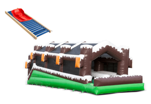 Podwójna zimowa trasa rolkowa z sankami i kolejką górską