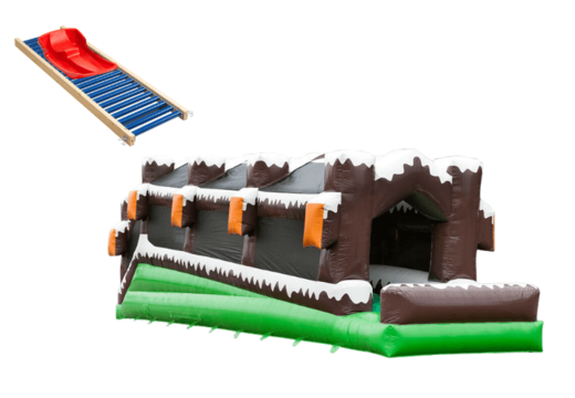 Zimowa trasa do jazdy na rolkach z sankami i kolejką górską