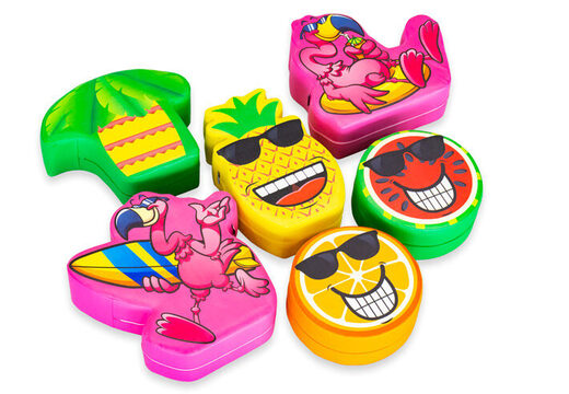 Zestaw Softplay w temacie Flamingo Hawaii z obrazami zwierząt