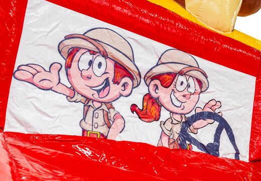 Zamów dmuchany zamek w temacie Safari Gorilla z ilustracją online