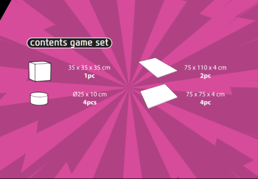 Zawartość zestawu do zabawy Softplay w tematyce komiksowej do kupienia w JB