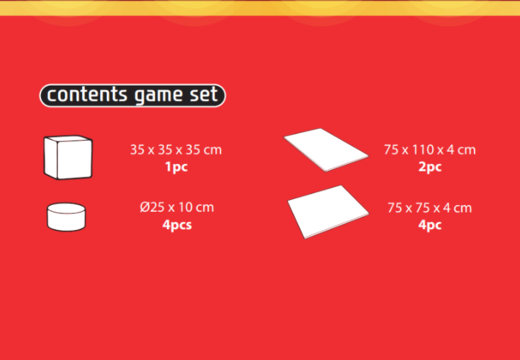 Zawartość zestawu do zabawy Softplay w tematyce kolejki górskiej do kupienia w JB
